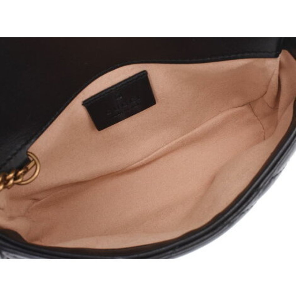 Gucci GG Marmont Mini Bag Black Leather Shoulder - Picture 8 of 12